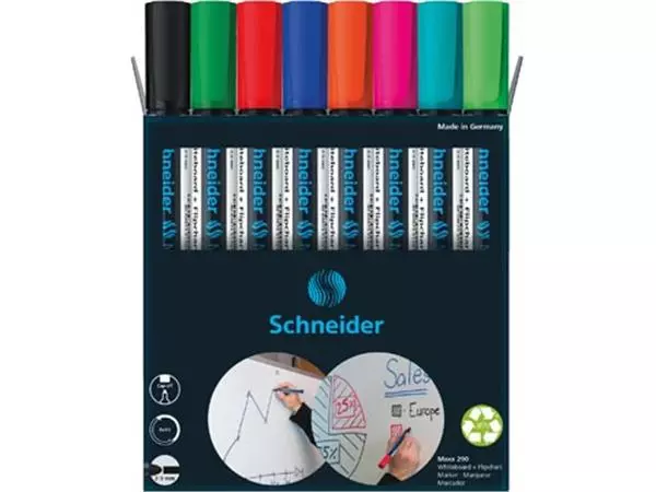 Een Schneider Maxx 290 whiteboardmarker, 6 + 2 gratis, assorti koop je bij ShopXPress