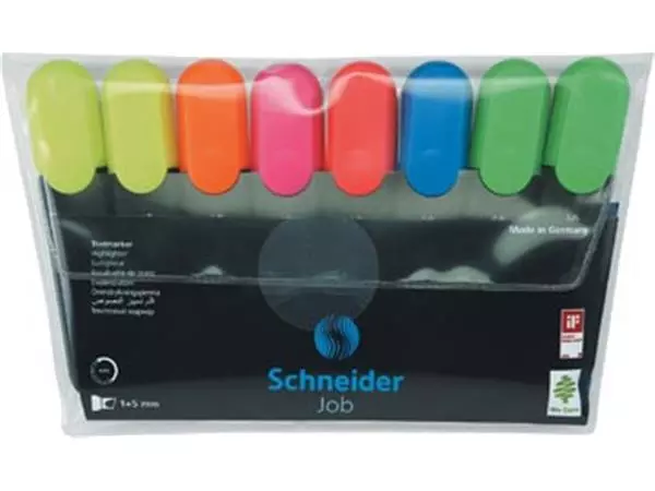 Een Schneider markeerstift Job 150, etui van 6 stuks in geassorteerde pastelkleuren koop je bij ShopXPress