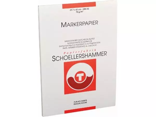 Een Schoellershammer markerpapier, A3, 75 g/m², blok van 75 vel koop je bij ShopXPress