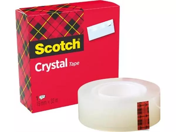 Een Scotch Plakband Crystal ft 19 mm x 33 m, doos met 1 rolletje koop je bij ShopXPress