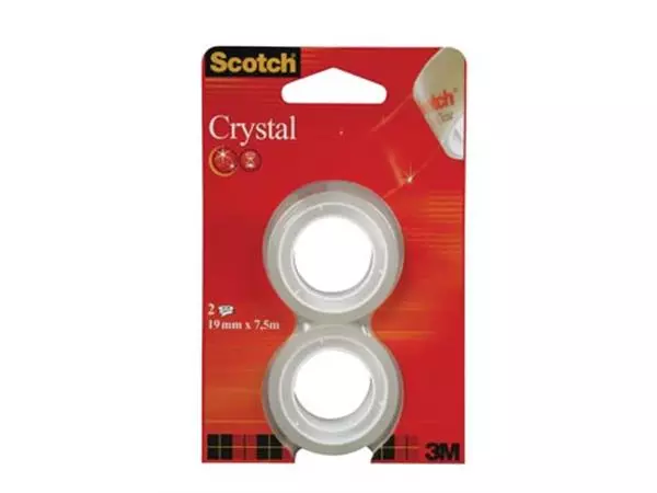 Een Scotch Plakband Crystal ft 19 mm x 7,5 m, blister met 2 rolletjes koop je bij ShopXPress