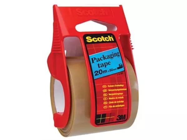 Een Scotch afroller met verpakkingsplakband, ft 50 mm x 20 m, bruin koop je bij ShopXPress