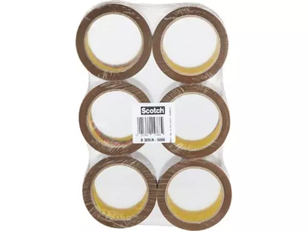 Een Scotch geluidsarme verpakkingstape, ft 50 mm x 66 m, bruin, pak van 6 rollen koop je bij ShopXPress