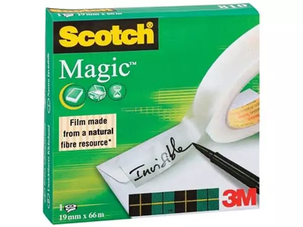 Een Scotch plakband Magic Tape ft 19 mm x 66 m koop je bij ShopXPress