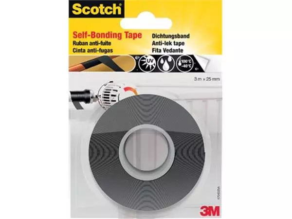 Een Scotch reparatieplakband anti-lek, ft 25 mm x 3 m, zwart, blisterverpakking koop je bij ShopXPress