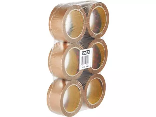 Een Scotch verpakkingsplakband Classic ft 50 mm x 66 m, bruin, pak van 6 rollen koop je bij ShopXPress