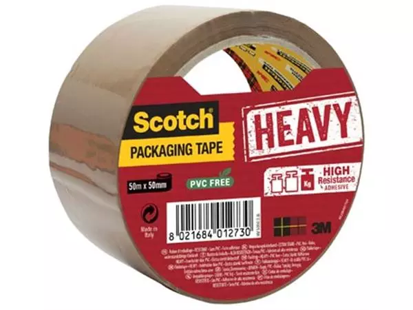 Een Scotch verpakkingsplakband Heavy, ft 50 mm x 50 m, bruin, per stuk koop je bij ShopXPress