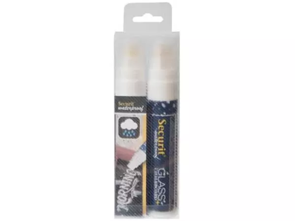 Een Securit Waterproof krijtmarker large wit, blister met 2 stuks koop je bij ShopXPress