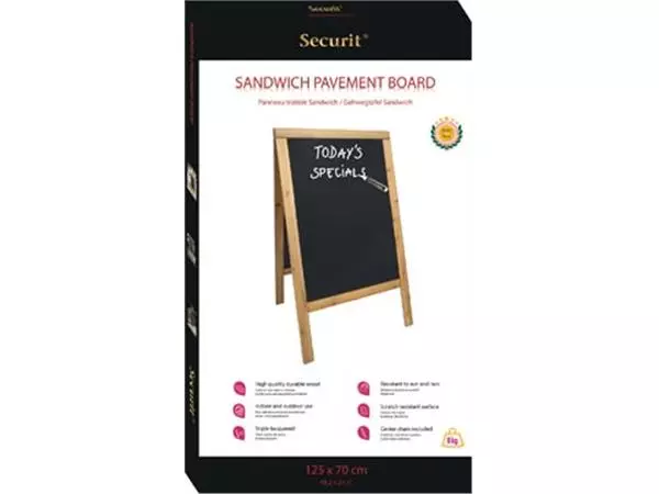 Een Securit stoepbord Sandwich ft 70 x 125 cm, teak koop je bij ShopXPress