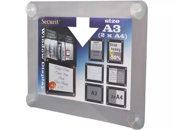 Een Securit vitrine posterframe A3, grijs koop je bij ShopXPress