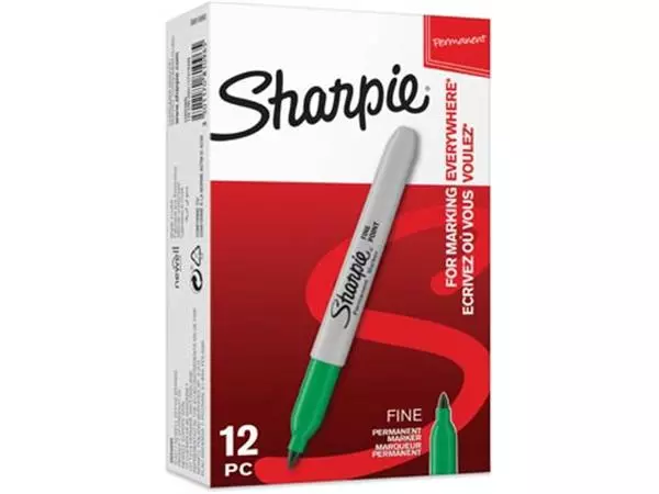 Een Sharpie permanent marker, 1 mm, groen koop je bij ShopXPress