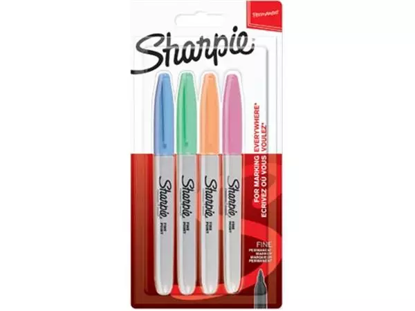 Een Sharpie permanente marker pastel, blister van 4 stuks koop je bij ShopXPress