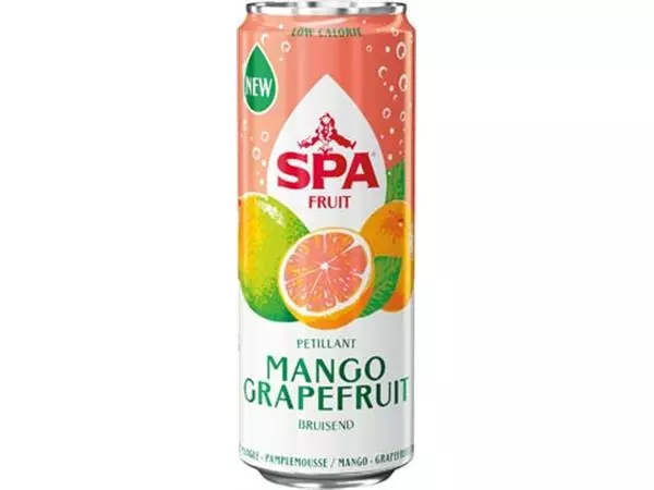 Een Spa Fruit Sparkling mango-grapefruit, blik van 25 cl, pak van 24 stuks koop je bij ShopXPress