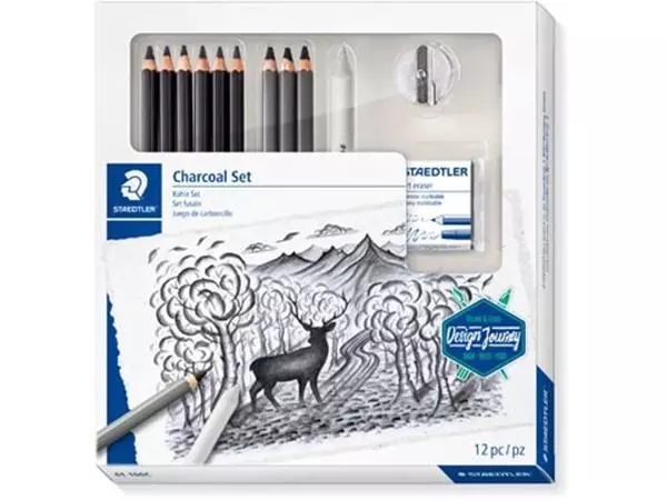 Een Staedtler Charcoal Set, set van 12 stuks koop je bij ShopXPress