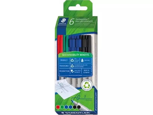 Een Staedtler Lumocolor 316 OHP-marker, non-permanent, fijn, assorti, etui van 6 stuks koop je bij ShopXPress