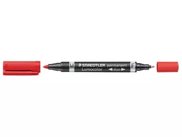 Een Staedtler Lumocolor Duo 348, permanent marker, rood koop je bij ShopXPress