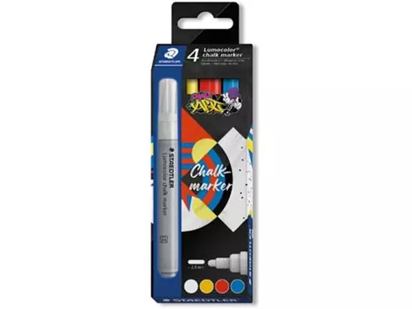 Een Staedtler Lumocolor krijtmarker, set van 4 koop je bij ShopXPress