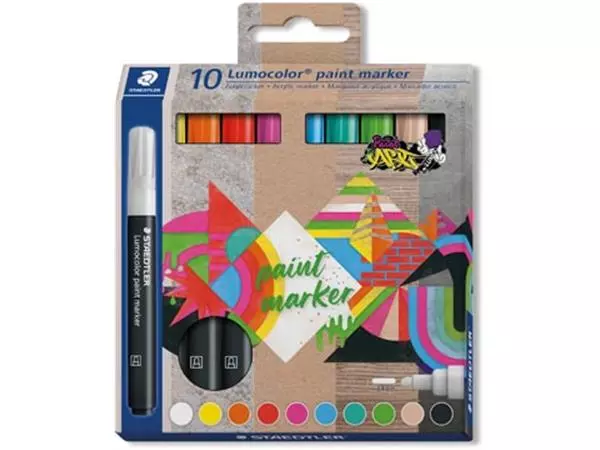 Een Staedtler Lumocolor paintmarker, set van 10 koop je bij ShopXPress