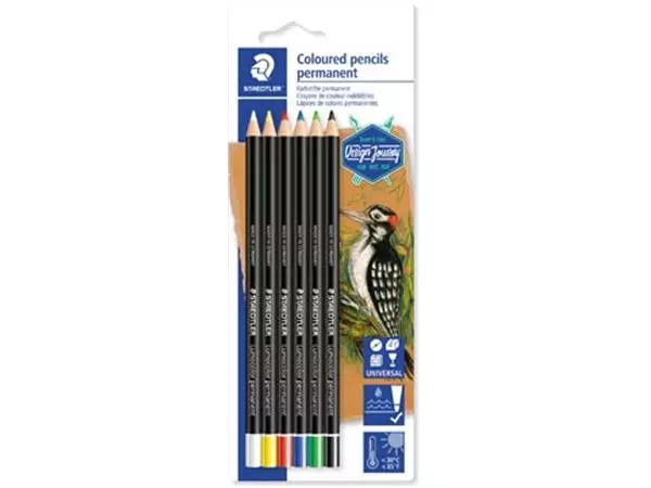 Een Staedtler Lumocolor permanent kleurpotlood, blister van 6 kleuren koop je bij ShopXPress