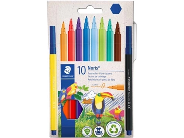 Een Staedtler Noris viltstift, 10 stiften, karton etui koop je bij ShopXPress