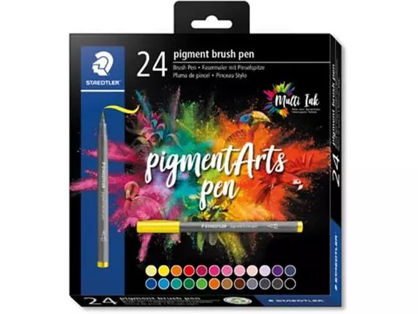 Een Staedtler Pigment Arts brush pen, etui van 24 stuks koop je bij ShopXPress