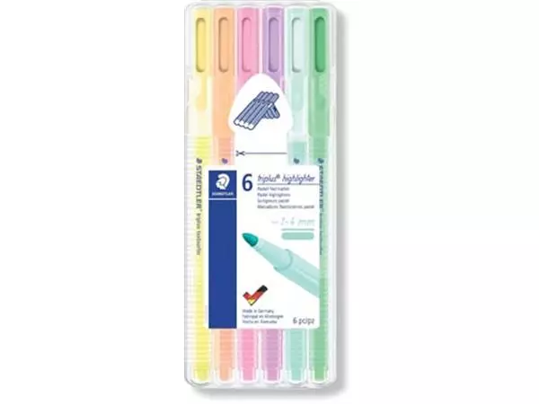 Een Staedtler Triplus Textsurfer, opstelbare box van 6 kleuren koop je bij ShopXPress