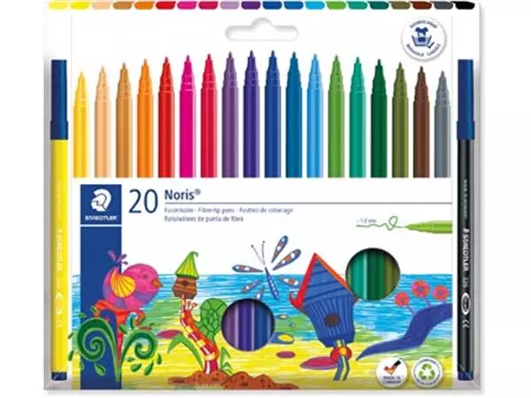 Een Staedtler Viltstift Noris 326, 20 stiften in een kartonnen etui koop je bij ShopXPress