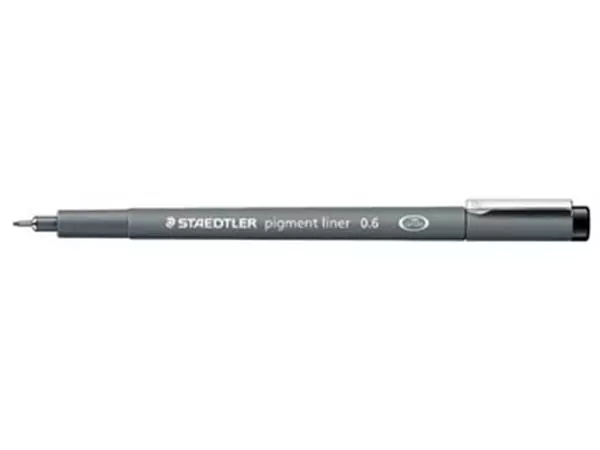 Een Staedtler pigment liner fineliner, ronde punt, schrijfbreedte 0,6 mm, zwart koop je bij ShopXPress