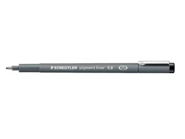 Een Staedtler pigment liner fineliner, ronde punt, schrijfbreedte 0,8 mm, zwart koop je bij ShopXPress