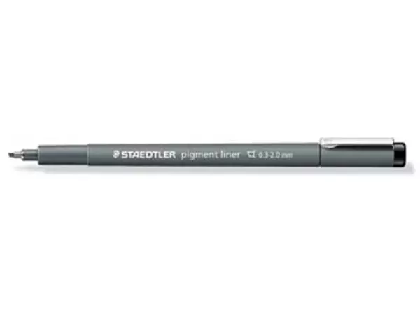 Een Staedtler pigment liner fineliner, beitelpunt, schrijfbreedte 2 mm, zwart koop je bij ShopXPress