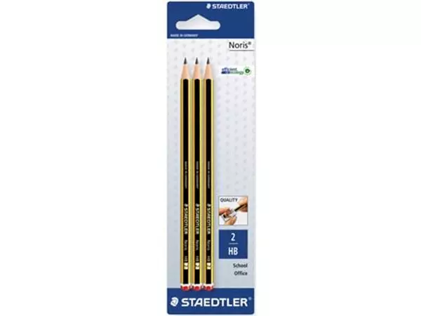 Een Staedtler grafietpotlood Noris HB, blister van 3 stuks koop je bij ShopXPress