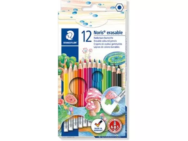 Een Staedtler kleurpotlood Noris Club uitgombaar 12 potloden koop je bij ShopXPress