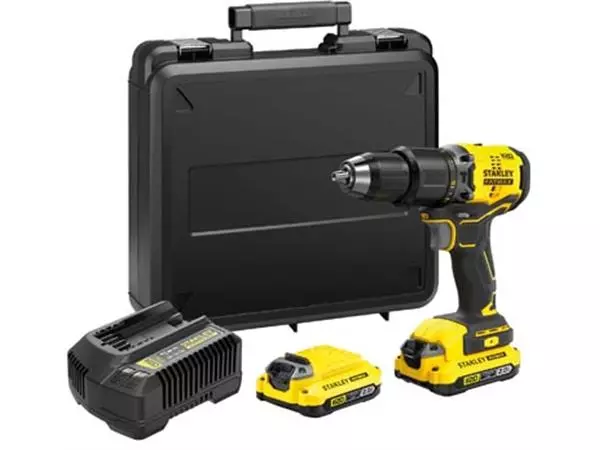 Een Stanley FatMax Brushless schroefklopboormachine in koffer, 18 V, 2 x 2.0 AH koop je bij ShopXPress