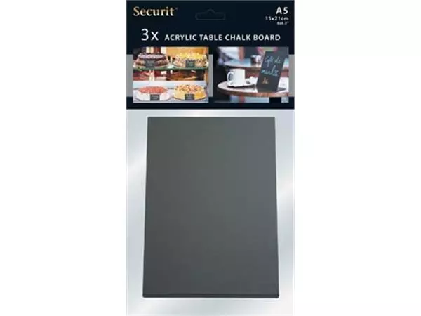 Een Securit tafelkrijtbord L-vorm ft A5, pak met 3 stuks koop je bij ShopXPress