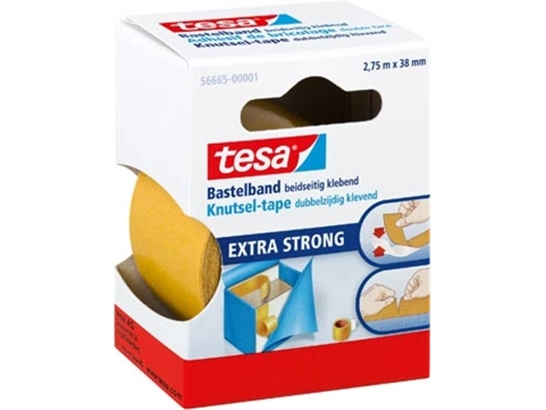 Een TESA knutseltape, dubbelzijdig, ft 38 mm x 2,75 m koop je bij ShopXPress