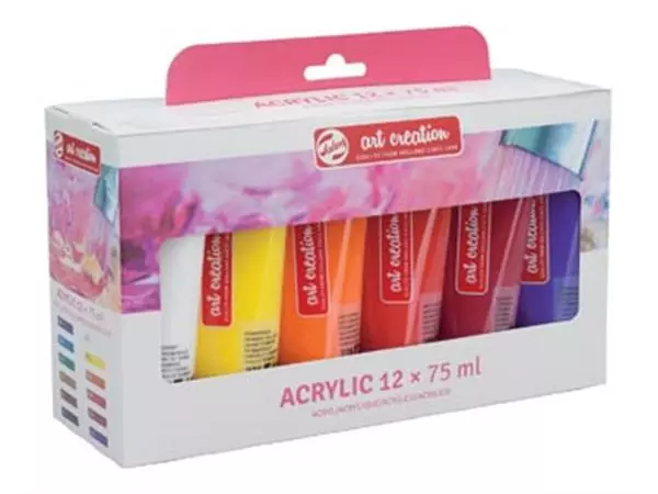 Een Talens Art Creation acrylverf tube van 75 ml, set van 12 tubes in geassorteerde kleuren koop je bij ShopXPress