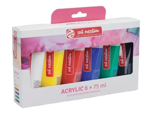 Een Talens Art Creation acrylverf tube van 75 ml, set van 6 tubes in geassorteerde kleuren koop je bij ShopXPress