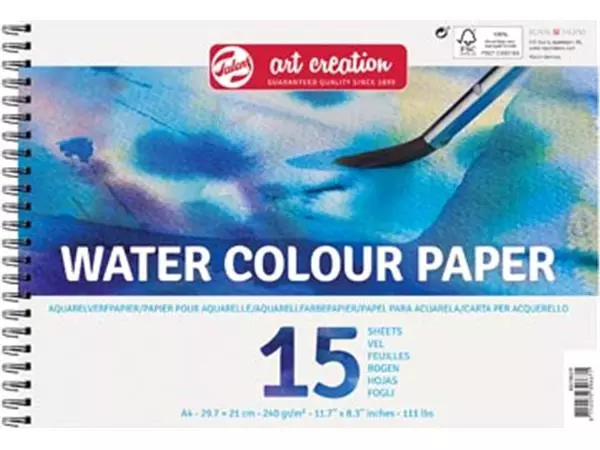 Een Talens Art Creation aquarelpapier, 240 g/m², ft A4, blok met 15 vellen koop je bij ShopXPress