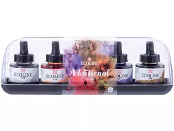 Een Talens Ecoline waterverf flacon van 30 ml, set van 5 flacons in additionele kleuren koop je bij ShopXPress