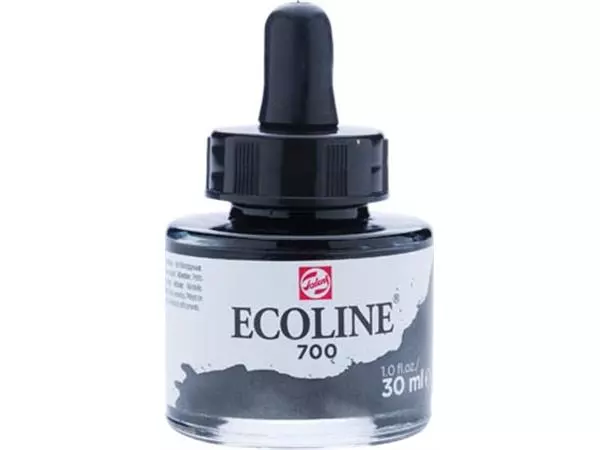 Een Talens Ecoline waterverf flacon van 30 ml, zwart koop je bij ShopXPress