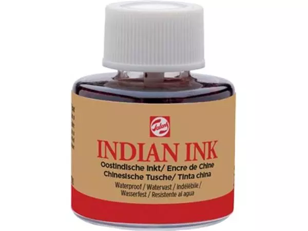 Een Talens Oostindische inkt, flesje van 11 ml, zwart koop je bij ShopXPress