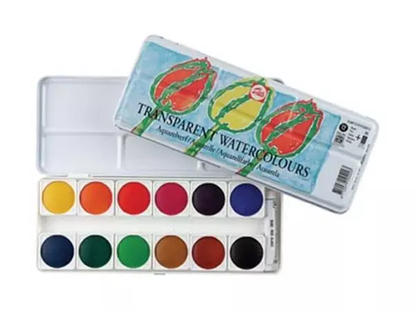 Een Talens aquarelverf, doos met 12 napjes koop je bij ShopXPress