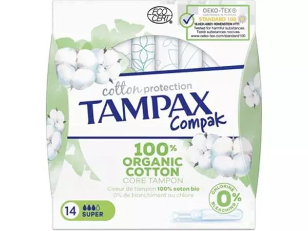 Een Tampax Cotton Super tampons, pak van 14 stuks koop je bij ShopXPress