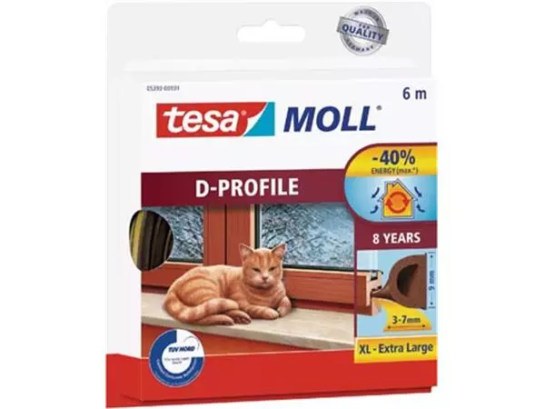 Een Tesa Moll Classic tochtstrip D-profiel, 6 m, bruin koop je bij ShopXPress