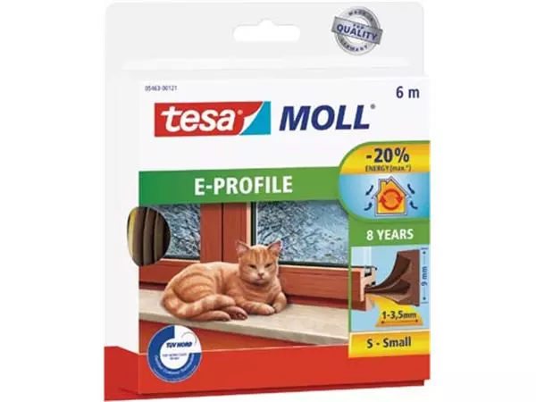 Een Tesa Moll Classic tochtstrip E-profiel, 6 m, bruin koop je bij ShopXPress