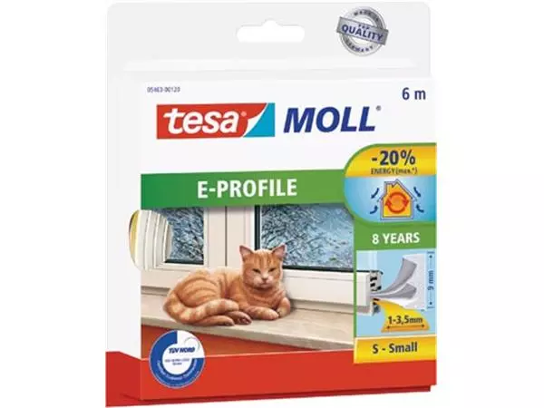 Een Tesa Moll Classic tochtstrip E-profiel, 6 m, wit koop je bij ShopXPress