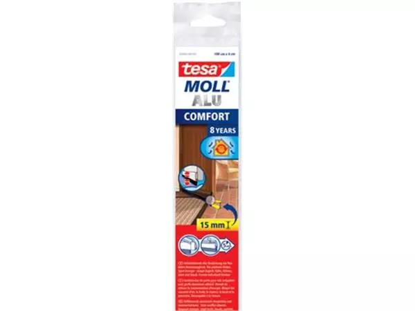 Een Tesa Moll Comfort dorpelstrip met veersysteem, 1 m x 40 mm, bruin koop je bij ShopXPress