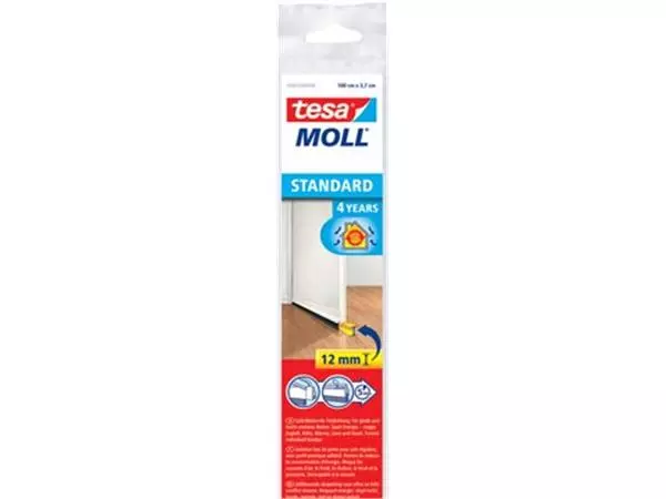 Een Tesa Moll Standard dorpelstrip voor effen vloer, 1 m x 37 mm, wit koop je bij ShopXPress