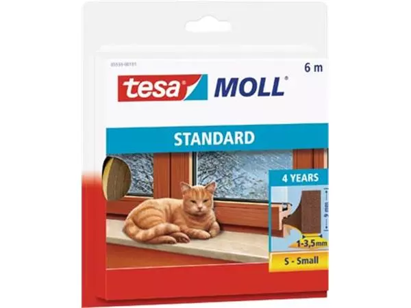 Een Tesa Moll Standard tochtstrip I-profiel, 6 m, bruin koop je bij ShopXPress