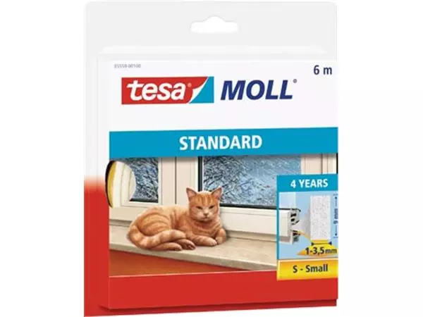 Een Tesa Moll Standard tochtstrip I-profiel, 6 m, wit koop je bij ShopXPress